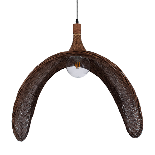 GLOBOSTAR® CUBA 01770 Boho Κρεμαστό Φωτιστικό Οροφής με Ντουί 1 x E27 AC 220-240V IP20 - Καφέ - Μ100 x Π100 x Y55cm
