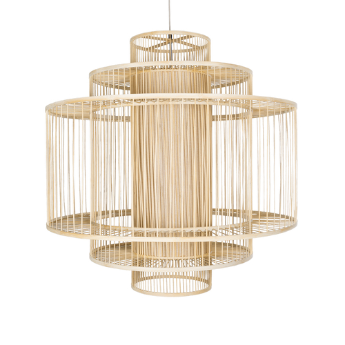 GLOBOSTAR® HIBISCUS 01780 Boho Κρεμαστό Φωτιστικό Οροφής με Ντουί 1 x E27 AC 220-240V IP20 - Μπεζ - Μ100 x Π100 x Y100cm