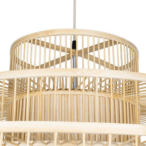 GLOBOSTAR® HIBISCUS 01780 Boho Κρεμαστό Φωτιστικό Οροφής με Ντουί 1 x E27 AC 220-240V IP20 - Μπεζ - Μ100 x Π100 x Y100cm