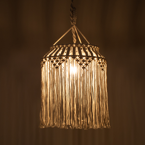 GLOBOSTAR® ALGERIA 36202 Μοντέρνο Κρεμαστό Φωτιστικό Οροφής με Ντουί 1 x E27 AC 220-240V IP20 - Μπεζ - Μ40 x Π40 x Υ50cm