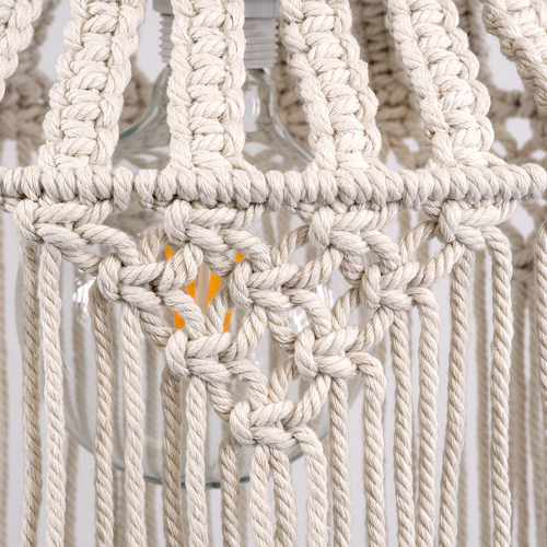 GLOBOSTAR® ALGERIA 36202 Μοντέρνο Κρεμαστό Φωτιστικό Οροφής με Ντουί 1 x E27 AC 220-240V IP20 - Μπεζ - Μ40 x Π40 x Υ50cm