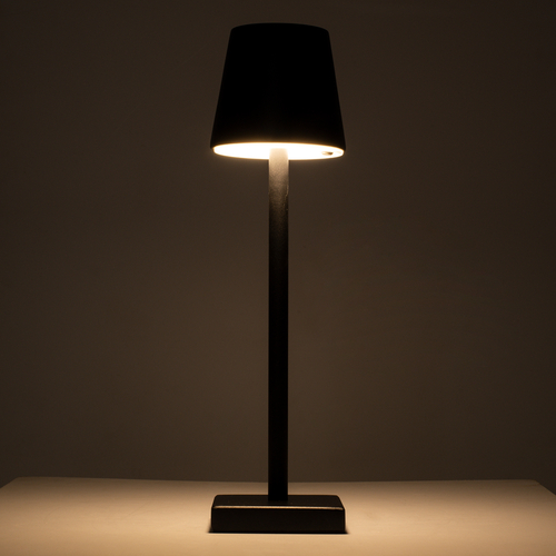 GloboStar® NEGA 60473 Μοντέρνο Επιτραπέζιο Φωτιστικό Πορτατίφ LED 2.2W 154lm 360° DC 5V Επαναφορτιζόμενο με Μπαταρία Li-ion 4000mAh - Διακόπτη Αφής - Θερμό Λευκό 2700K - Dimmable - D10 x H39cm - Μαύρο - 2 Years Warranty