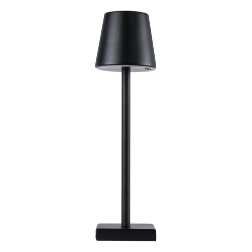 GloboStar® NEGA 60473 Μοντέρνο Επιτραπέζιο Φωτιστικό Πορτατίφ LED 2.2W 154lm 360° DC 5V Επαναφορτιζόμενο με Μπαταρία Li-ion 4000mAh - Διακόπτη Αφής - Θερμό Λευκό 2700K - Dimmable - D10 x H39cm - Μαύρο - 2 Years Warranty