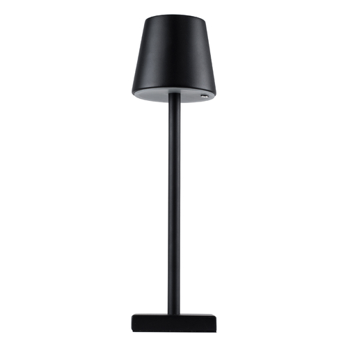 GloboStar® NEGA 60473 Μοντέρνο Επιτραπέζιο Φωτιστικό Πορτατίφ LED 2.2W 154lm 360° DC 5V Επαναφορτιζόμενο με Μπαταρία Li-ion 4000mAh - Διακόπτη Αφής - Θερμό Λευκό 2700K - Dimmable - D10 x H39cm - Μαύρο - 2 Years Warranty
