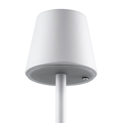 GloboStar® NEGA 60474 Μοντέρνο Επιτραπέζιο Φωτιστικό Πορτατίφ LED 2.2W 154lm 360° DC 5V Επαναφορτιζόμενο με Μπαταρία Li-ion 4000mAh - Διακόπτη Αφής - Θερμό Λευκό 2700K - Dimmable - D10 x H39cm - Λευκό - 2 Years Warranty