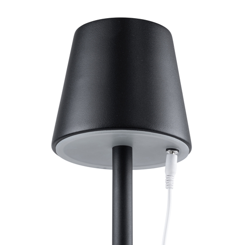 GloboStar® NEGA 60477 Μοντέρνο Επιδαπέδιο Φωτιστικό LED 2.2W 154lm 360° DC 5V IP44 Θερμό Λευκό 2700K Dimmable με Διακόπτη Αφής - Επαναφορτιζόμενο με Μπαταρία Li-ion 4000mAh - Μαύρο - Φ10 x Υ135cm - 2 Χρόνια Εγγύηση