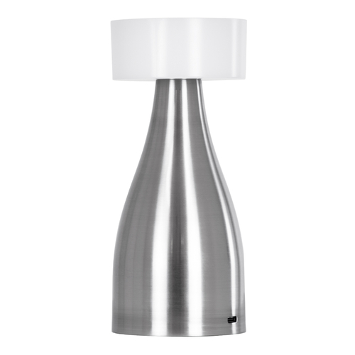 GloboStar® DOLLY 76468 Επαναφορτιζόμενο Επιτραπέζιο Φωτιστικό Πορτατίφ LED 1.5W 105lm 120° DC 5V IP44 CCT Ultra Θερμό 1500K - Φυσικό Λευκό 4500K - Ψυχρό Λευκό 6000K Dimmable Ασημί & Λευκό Πλαστικό - Μ9 x Π9 x Υ21cm - 2 Χρόνια Εγγύηση