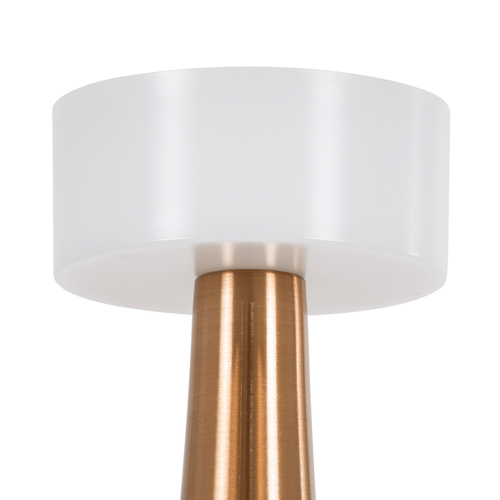 GloboStar® NANNA 76474 Επαναφορτιζόμενο Επιτραπέζιο Φωτιστικό Πορτατίφ LED 1.5W 105lm 120° DC 5V IP44 CCT Ultra Θερμό 1500K - Φυσικό Λευκό 4500K - Ψυχρό Λευκό 6000K Dimmable Χάλκινο & Λευκό Πλαστικό - Μ9 x Π9 x Υ21cm - 2 Χρόνια Εγγύηση