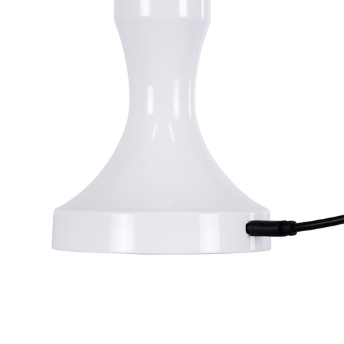 GloboStar® LUNNA 76476 Επαναφορτιζόμενο Επιτραπέζιο Φωτιστικό Πορτατίφ LED 1.5W 105lm 120° DC 5V IP44 CCT Ultra Θερμό 1500K - Φυσικό Λευκό 4500K - Ψυχρό Λευκό 6000K Dimmable Λευκό Πλαστικό - Μ9 x Π9 x Υ23cm- 2 Χρόνια Εγγύηση