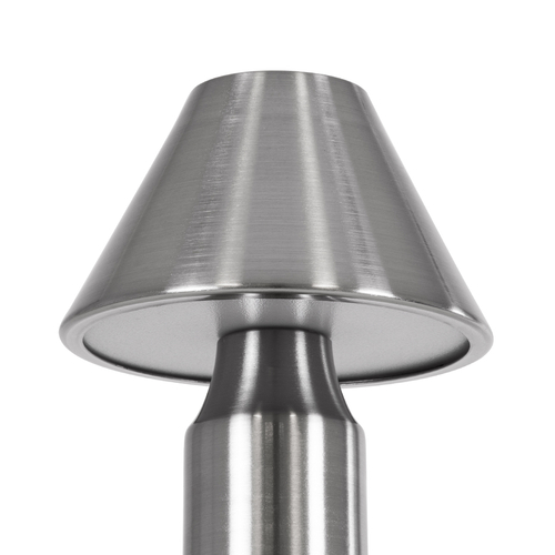 GloboStar® LUNNA 76478 Επαναφορτιζόμενο Επιτραπέζιο Φωτιστικό Πορτατίφ LED 1.5W 105lm 120° DC 5V IP44 CCT Ultra Θερμό 1500K - Φυσικό Λευκό 4500K - Ψυχρό Λευκό 6000K Dimmable Ασημί Πλαστικό - Μ9 x Π9 x Υ23cm - 2 Χρόνια Εγγύηση