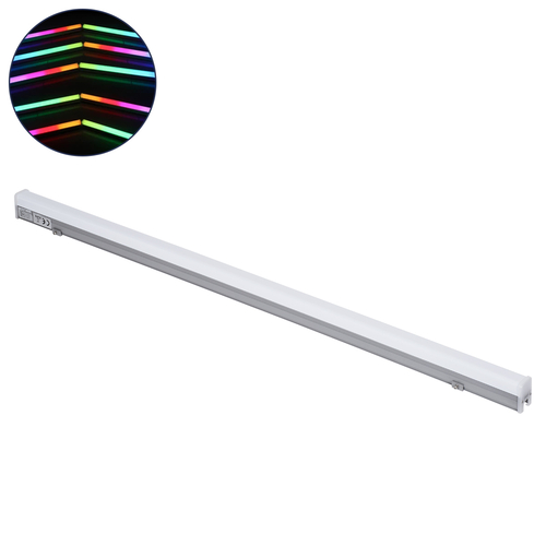 GLOBOSTAR® DIGIBAR 90214 Ψηφιακή Pixel Addressable Facade Μπάρα LED 12W 600lm 180° DC 24V Αδιάβροχο IP65 8 x Pixel Πολύχρωμο RGB Dimmable DMX512 SPI/TTL Protocol IC UCS512C0 - Bridgelux SMD Chip - Ασημί με Λευκό Γαλακτερό Κάλυμμα - Μ100 x Π3 x Υ4.5cm - 3 Χρόνια Εγγύηση
