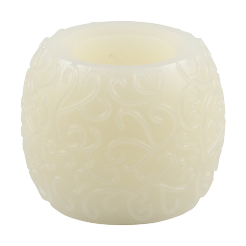 GloboStar® CANDLE 79537 Διακοσμητικό Realistic Κερί με LED Εφέ Κινούμενης Φλόγας - Μπαταρίας 3 x LR1130 Θερμό Λευκό 2700K Μπεζ D6 x H5cm