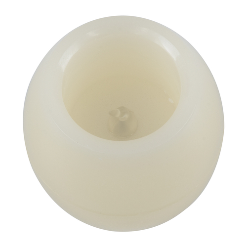 GloboStar® CANDLE 79549 ΣΕΤ 2 x Διακοσμητικά Realistic Κεράκια με LED Εφέ Κινούμενης Φλόγας - Μπαταρίας 2 x CR2032 Θερμό Λευκό 2700K Μπεζ D6 x H5cm