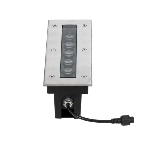 GLOBOSTAR® UNDERGROUND-REMVI 90190 Χωνευτή Μπάρα Φωτισμού Wall Washer LED 9W 990lm 10° DC 24V Αδιάβροχο IP68 Θερμό Λευκό 2700K Dimmable - Ανοξείδωτο Ατσάλι 304 - Μ30 x Π9 x Υ8.5cm / Q28.5 x 7.5cm - 3 Χρόνια Εγγύηση