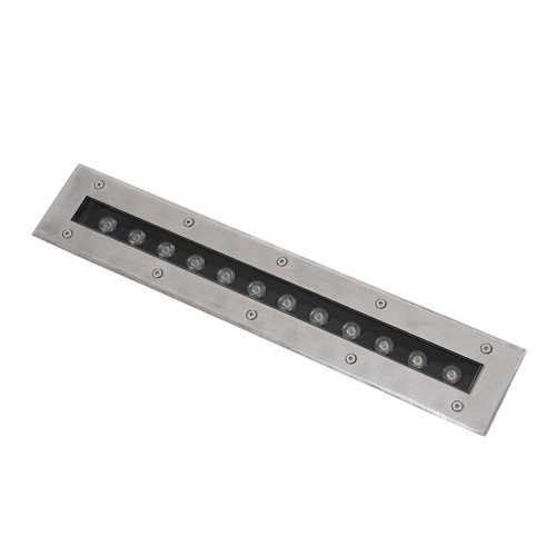 GLOBOSTAR® UNDERGROUND-REMVI 90192 Χωνευτή Μπάρα Φωτισμού Wall Washer LED 12W 1080lm 10° DC 24V Αδιάβροχο IP68 Θερμό Λευκό 2700K Dimmable - Ανοξείδωτο Ατσάλι 304 - Μ50 x Π7.4 x Υ7cm / Μ48.5 x Π7.5cm - 3 Χρόνια Εγγύηση