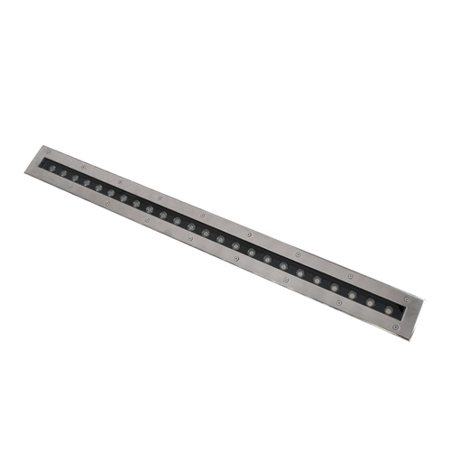 GLOBOSTAR® UNDERGROUND-REMVI 90194 Χωνευτή Μπάρα Φωτισμού Wall Washer LED 24W 2160lm 10° DC 24V Αδιάβροχο IP68 Θερμό Λευκό 2700K Dimmable - Ανοξείδωτο Ατσάλι 304 - Μ100 x Π9 x Υ7.2cm / Μ98.2 x Π7.6cm - 3 Χρόνια Εγγύηση