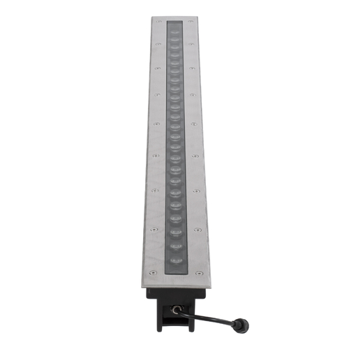GLOBOSTAR® UNDERGROUND-REMVI 90194 Χωνευτή Μπάρα Φωτισμού Wall Washer LED 24W 2160lm 10° DC 24V Αδιάβροχο IP68 Θερμό Λευκό 2700K Dimmable - Ανοξείδωτο Ατσάλι 304 - Μ100 x Π9 x Υ7.2cm / Μ98.2 x Π7.6cm - 3 Χρόνια Εγγύηση
