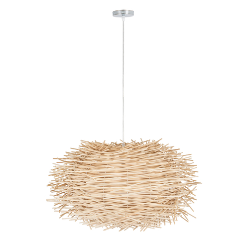 GLOBOSTAR® MINORCA 01731 Boho Κρεμαστό Φωτιστικό Οροφής με Ντουί 1 x E27 AC 220-240V IP20 - Μπεζ - Μ60 x Π60 x Y35cm