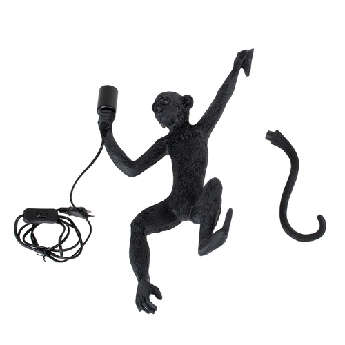 GLOBOSTAR® APES 01804 Μοντέρνο Φωτιστικό Τοίχου - Απλίκα με Ντουί 1 x E27 AC 220-240V IP20 - Μαύρο - Μ34 x Π31 x Υ61cm