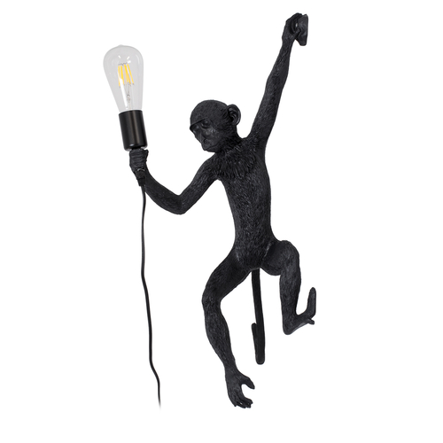 GLOBOSTAR® APES 01804 Μοντέρνο Φωτιστικό Τοίχου - Απλίκα με Ντουί 1 x E27 AC 220-240V IP20 - Μαύρο - Μ34 x Π31 x Υ61cm