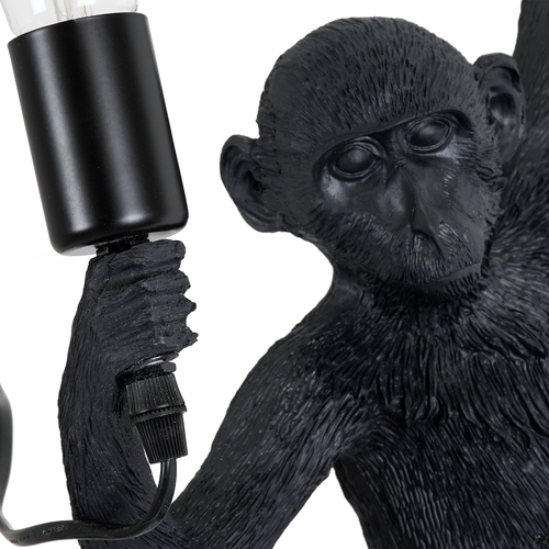 GLOBOSTAR® APES 01804 Μοντέρνο Φωτιστικό Τοίχου - Απλίκα με Ντουί 1 x E27 AC 220-240V IP20 - Μαύρο - Μ34 x Π31 x Υ61cm