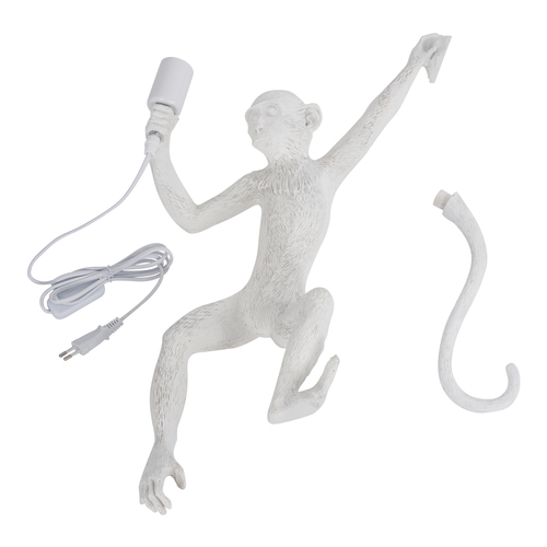 GLOBOSTAR® APES 01805 Μοντέρνο Φωτιστικό Τοίχου - Απλίκα με Ντουί 1 x E27 AC 220-240V IP20 - Λευκό - Μ34 x Π31 x Υ61cm