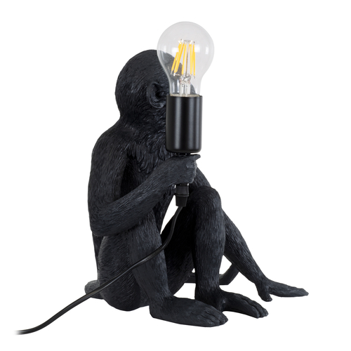 GLOBOSTAR® APES 01807 Μοντέρνο Επιτραπέζιο Φωτιστικό Πορτατίφ με Ντουί 1 x E27 AC 220-240V IP20 - Μαύρο - Μ30 x Π27 x Υ30cm