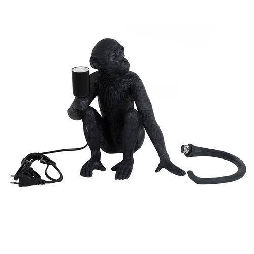 GLOBOSTAR® APES 01807 Μοντέρνο Επιτραπέζιο Φωτιστικό Πορτατίφ με Ντουί 1 x E27 AC 220-240V IP20 - Μαύρο - Μ30 x Π27 x Υ30cm