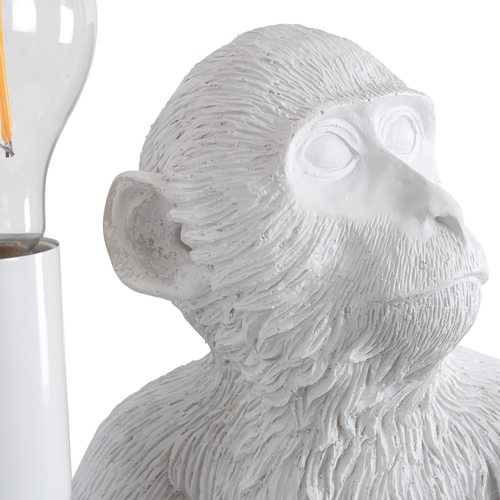 GloboStar® APES 01808 Μοντέρνο Επιτραπέζιο Φωτιστικό Πορτατίφ Μονόφωτο 1 x E27 IP20 Λευκό Πλαστικό - Μ30 x Π27 x Υ30cm