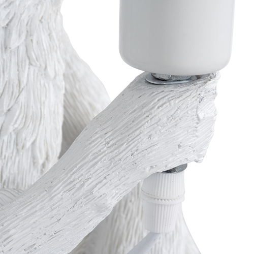 GloboStar® APES 01808 Μοντέρνο Επιτραπέζιο Φωτιστικό Πορτατίφ Μονόφωτο 1 x E27 IP20 Λευκό Πλαστικό - Μ30 x Π27 x Υ30cm