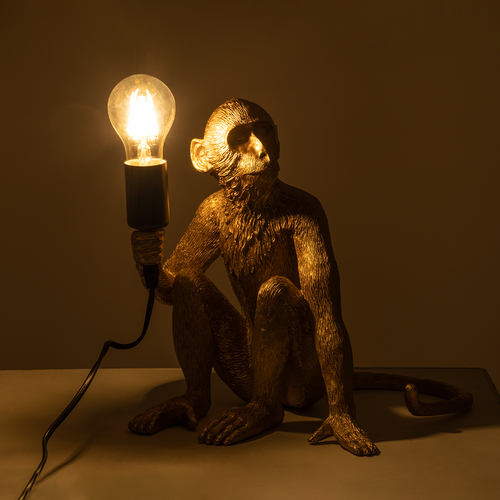 GLOBOSTAR® APES 01809 Μοντέρνο Επιτραπέζιο Φωτιστικό Πορτατίφ με Ντουί 1 x E27 AC 220-240V IP20 - Χρυσό - Μ30 x Π27 x Υ30cm