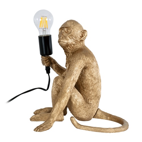 GLOBOSTAR® APES 01809 Μοντέρνο Επιτραπέζιο Φωτιστικό Πορτατίφ με Ντουί 1 x E27 AC 220-240V IP20 - Χρυσό - Μ30 x Π27 x Υ30cm