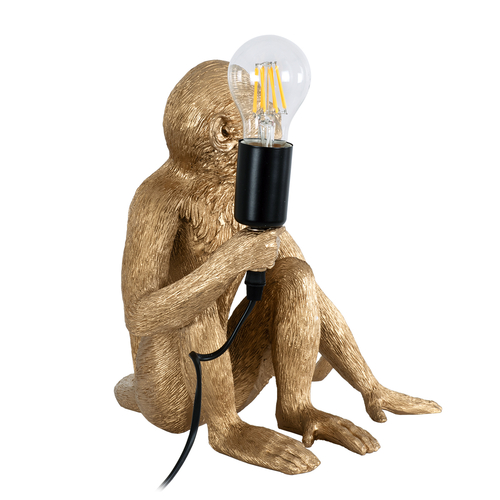 GLOBOSTAR® APES 01809 Μοντέρνο Επιτραπέζιο Φωτιστικό Πορτατίφ με Ντουί 1 x E27 AC 220-240V IP20 - Χρυσό - Μ30 x Π27 x Υ30cm