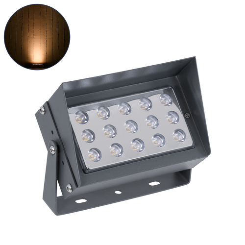 GLOBOSTAR® FLOODKAMY 90371 Προβολέας Σποτ Wall Washer με Αντιθαμβωτική Γρίλια LED 30W 3150lm 5° DC 24V Αδιάβροχο IP65 Ultra Θερμό Λευκό 2200K Dimmable - Bridgelux SMD Chip - Γκρι Ανθρακί - Μ19.5 x Π10.7 x Υ9.5cm - 3 Χρόνια Εγγύηση