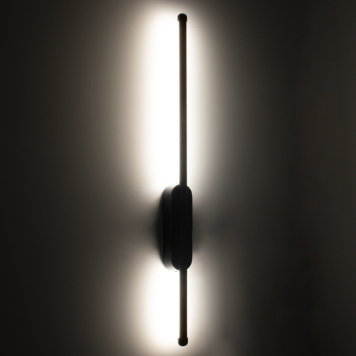 GLOBOSTAR® HARLEM 61331 Μοντέρνο Φωτιστικό Τοίχου - Απλίκα LED 9W 1080lm 120° AC 220-240V IP20 Ρυθμιζόμενο Λευκό CCT με On/Off 2700K/4500K/6000K - Lumileds SMD Chip - Μαύρο Ματ - Μ5 x Π4 x Υ60cm - 3 Χρόνια Εγγύηση