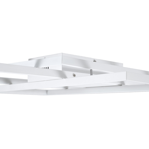 GLOBOSTAR® QUADRA 61386 Μοντέρνο Φωτιστικό Οροφής LED 100W 12000lm 120° AC 220-240V IP20 Ρυθμιζόμενο Λευκό CCT με Χειριστήριο από 2700K έως 6000K Dimmable - Lumileds SMD Chip - Λευκό Ματ - Μ85 x Π45 x Υ9cm - 3 Χρόνια Εγγύηση