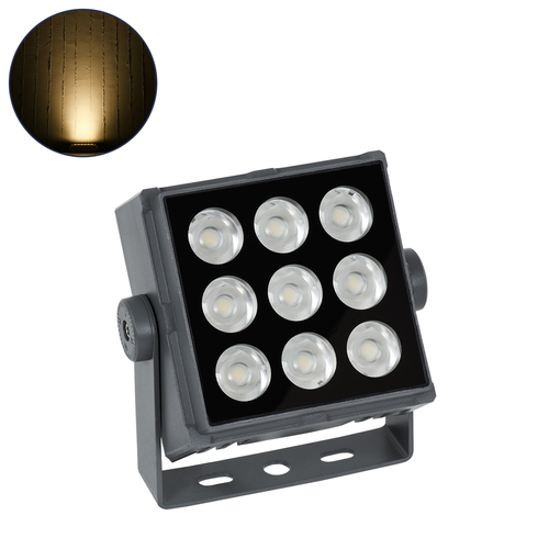 GLOBOSTAR® FLOODTINY 90368 Προβολέας Σποτ Wall Washer LED 27W 2970lm 3° DC 24V Αδιάβροχο IP65 Θερμό Λευκό 2700K Dimmable - Bridgelux SMD Chip - Γκρι Ανθρακί - Μ13.8 x Π16.4 x Υ7cm - 3 Χρόνια Εγγύηση