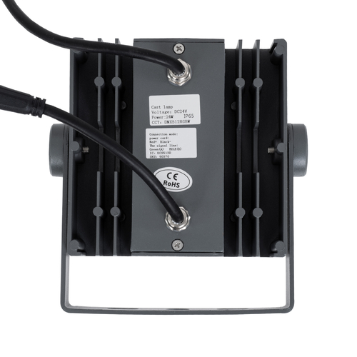 GLOBOSTAR® FLOODTINY 90370 Προβολέας Σποτ Wall Washer LED 27W 2295lm 3° DC 24V Αδιάβροχο IP65 Πολύχρωμο RGBW Dimmable DMX512 - Bridgelux SMD Chip - Γκρι Ανθρακί - Μ13.8 x Π16.4 x Υ7cm - 3 Χρόνια Εγγύηση