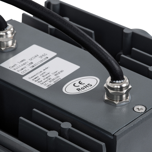 GLOBOSTAR® FLOODTINY 90370 Προβολέας Σποτ Wall Washer LED 27W 2295lm 3° DC 24V Αδιάβροχο IP65 Πολύχρωμο RGBW Dimmable DMX512 - Bridgelux SMD Chip - Γκρι Ανθρακί - Μ13.8 x Π16.4 x Υ7cm - 3 Χρόνια Εγγύηση