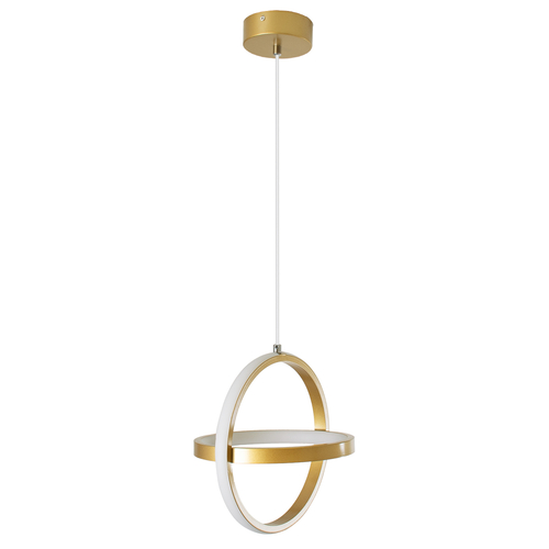 GLOBOSTAR® ALICE 61057 Μοντέρνο Κρεμαστό Φωτιστικό Οροφής LED 20W 2400lm 300° AC 220-240V IP20 Ρυθμιζόμενο Λευκό CCT με On/Off 2700K/4500K/6000K - Lumileds SMD Chip - Χρυσό Βούρτσας - Μ25 x Π22 x Υ25cm - 3 Χρόνια Εγγύηση