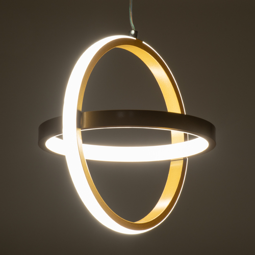 GLOBOSTAR® ALICE 61057 Μοντέρνο Κρεμαστό Φωτιστικό Οροφής LED 20W 2400lm 300° AC 220-240V IP20 Ρυθμιζόμενο Λευκό CCT με On/Off 2700K/4500K/6000K - Lumileds SMD Chip - Χρυσό Βούρτσας - Μ25 x Π22 x Υ25cm - 3 Χρόνια Εγγύηση