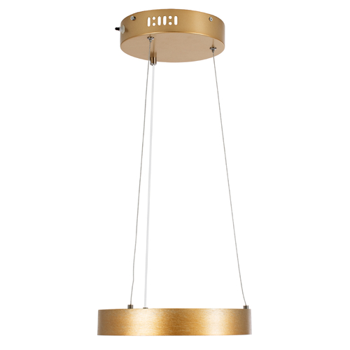 GLOBOSTAR® NEMESIS 61154 Μοντέρνο Κρεμαστό Φωτιστικό Οροφής LED 20W 2356lm 360° AC 220-240V IP20 Ρυθμιζόμενο Λευκό CCT με Χειριστήριο από 2700K έως 6000K Dimmable - Lumileds SMD Chip - Χρυσό Βούρτσας - Μ25 x Π25 x Υ4cm - 3 Χρόνια Εγγύηση