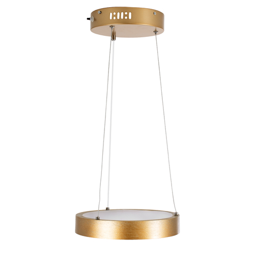 GLOBOSTAR® NEMESIS 61154 Μοντέρνο Κρεμαστό Φωτιστικό Οροφής LED 20W 2356lm 360° AC 220-240V IP20 Ρυθμιζόμενο Λευκό CCT με Χειριστήριο από 2700K έως 6000K Dimmable - Lumileds SMD Chip - Χρυσό Βούρτσας - Μ25 x Π25 x Υ4cm - 3 Χρόνια Εγγύηση