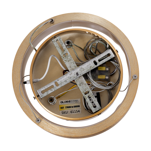 GLOBOSTAR® NEMESIS 61154 Μοντέρνο Κρεμαστό Φωτιστικό Οροφής LED 20W 2356lm 360° AC 220-240V IP20 Ρυθμιζόμενο Λευκό CCT με Χειριστήριο από 2700K έως 6000K Dimmable - Lumileds SMD Chip - Χρυσό Βούρτσας - Μ25 x Π25 x Υ4cm - 3 Χρόνια Εγγύηση