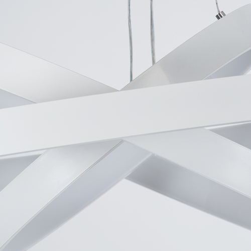 GLOBOSTAR® NEMESIS TRIO 61171 Μοντέρνο Κρεμαστό Φωτιστικό Οροφής LED 120W 14723lm 360° AC 220-240V IP20 Ρυθμιζόμενο Λευκό CCT με Χειριστήριο από 2700K έως 6000K Dimmable - Lumileds SMD Chip - Λευκό Ματ - Μ80 x Π80 x Υ80cm - 3 Χρόνια Εγγύηση