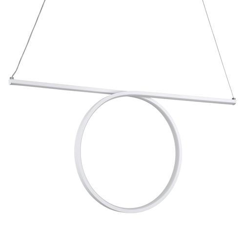 GLOBOSTAR® ROME 61295 Μοντέρνο Κρεμαστό Φωτιστικό Οροφής LED 24W 2640lm 200° AC 220-240V IP20 Ρυθμιζόμενο Λευκό CCT με On/Off 2700K/4500K/6000K - Lumileds SMD Chip - Λευκό Ματ - Μ65.5 x Π4 x Υ33cm - 3 Χρόνια Εγγύηση