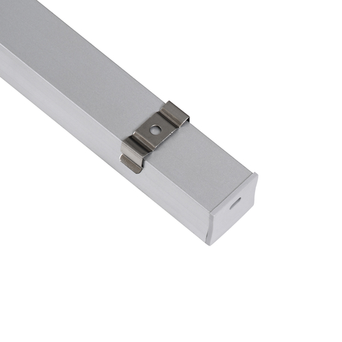 GLOBOSTAR® ALP-LINEAR LIGHTLINE 70867-1M Επιφανειακό Προφίλ Αλουμινίου με Λευκό Γαλακτερό Πατητό Κάλυμμα για Ταινίες LED IP20 - Ασημί & Λευκό - Μ100 x Π2.3 x Υ2cm