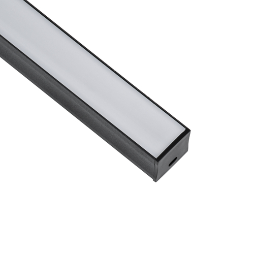 GLOBOSTAR® ALP-LINEAR LIGHTLINE 70869-3M Επιφανειακό Προφίλ Αλουμινίου με Λευκό Γαλακτερό Πατητό Κάλυμμα για Ταινίες LED IP20 - Μαύρο & Λευκό - Μ300 x Π2.3 x Υ2cm - Πακέτο 5 Τεμαχίων