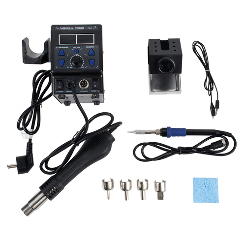 GLOBOSTAR® YIHUA-8786D 79972 Ψηφιακός Σταθμός Συγκόλλησης Θερμού Αέρα με Ψηφιακή Οθόνη & Κολλητήρι 1200W AC 220-240V IP20 - Μ15 x Π23.5 x Υ14cm - 2 Χρόνια Εγγύηση