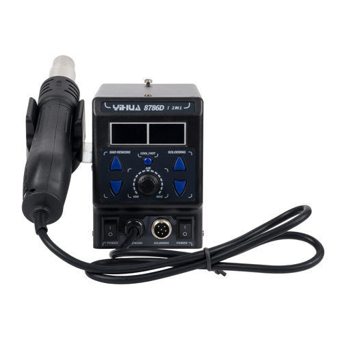 GLOBOSTAR® YIHUA-8786D 79972 Ψηφιακός Σταθμός Συγκόλλησης Θερμού Αέρα με Ψηφιακή Οθόνη & Κολλητήρι 1200W AC 220-240V IP20 - Μ15 x Π23.5 x Υ14cm - 2 Χρόνια Εγγύηση